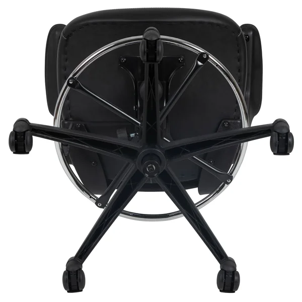 Emma and Oliver Mid-Back Black Mesh/LeatherSoft Ergonomic Drafting Chair with Flip-Up Arms