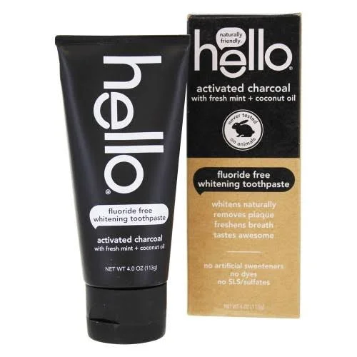 Hello Activated Charcoal Whitening Toothpaste, Black