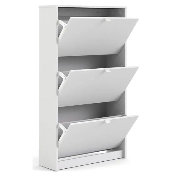 Tvilum Bright 3 Drawer Shoe Cabinet in White - 590064949