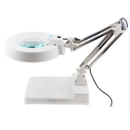 Intbuying 10x Magnifier LED Lamp Light Magnifying White Glass Lens Desk Table Repair Tool