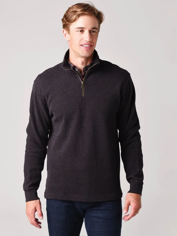 Rodd & Gunn Men's Alton Ave Quarter Zip Sweater - Mud - XXL