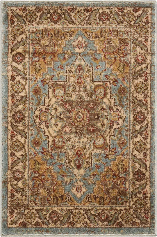 Nourison Delano DEL05 3&11x22 x 5&11x22 Blue Area Rug