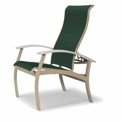 Belle Isle Patio Dining Chair Telescope Casual Finish: Textured Desert, Fabric: Forest Green 22D, Arm Finish: White P50