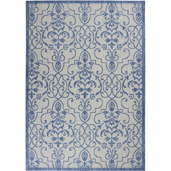 Nourison Garden Party GRD04 Area Rug, Ivory Blue, 7& x 10&
