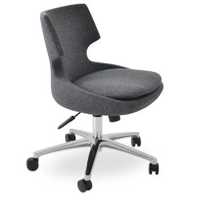 sohoConcept Patara Desk Chair Color: White - Upholstery: Organic Wool Fabric