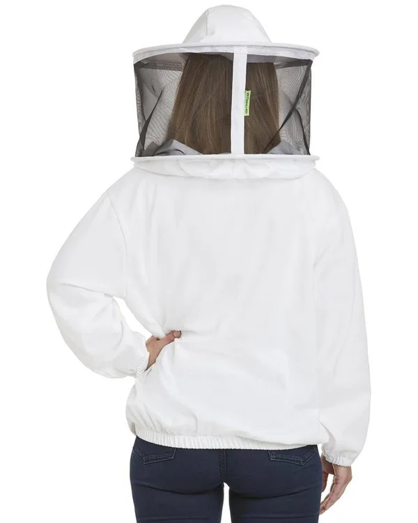 Natural Apiary USA Beekeeping Smock - Polycotton Jacket - Non-Flammable Round or Fencing Veil PinkForest, Round, XL
