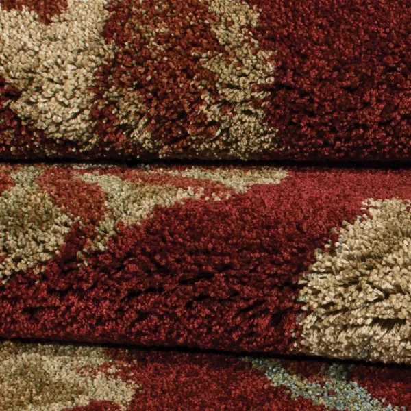 Carolina Weavers Grand Comfort Collection Floral Tendon Shag Area Rug - Beige