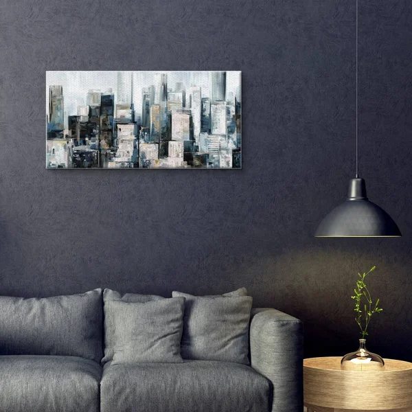 Masterpiece Art Gallery City Center Skyline by Studio Arts Canvas Art Print - Size: 27 inch x 54 inch