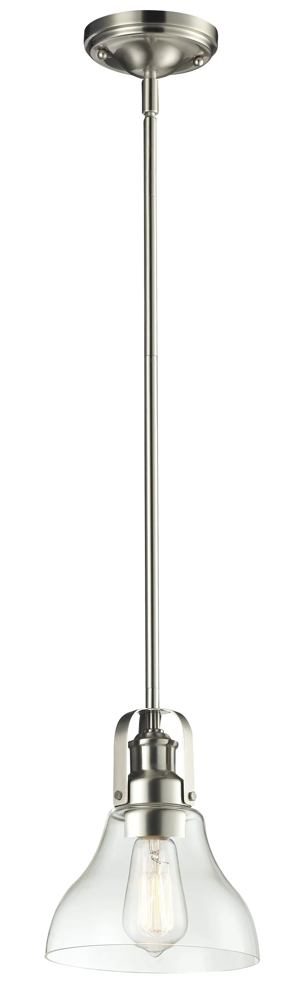 New Zlite Product Forge Collection 1 Light Mini Pendant in Brushed Nickel Finish