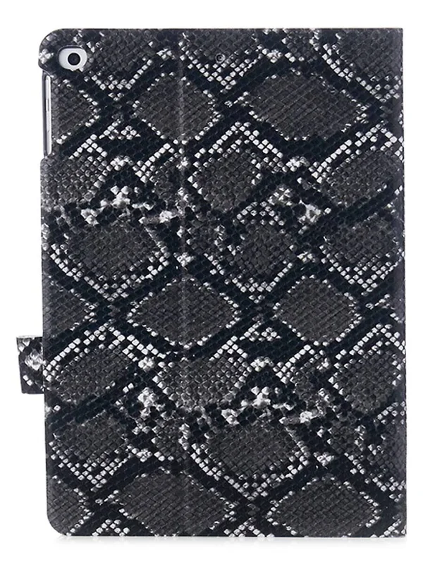 Chic Geeks Faux Snakeskin iPad Case - Black Snakeskin