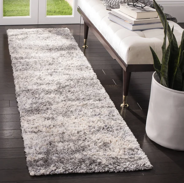 Safavieh Berber Shag BER219G 5&3x22 x 7&6x22 Grey - Cream Area Rug