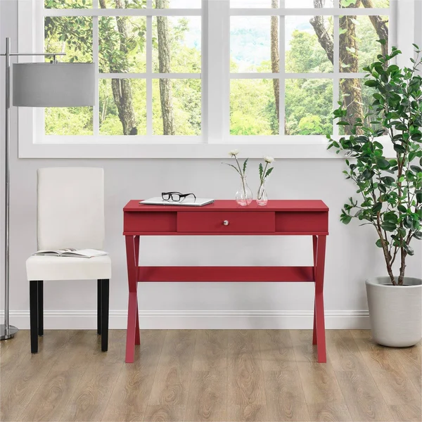 Ameriwood Home Campaign Desk, Multiple Colors, Red