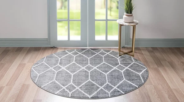 Unique Loom Matrix Trellis Deco Rug - 5& 0 x 5& 0 - Round