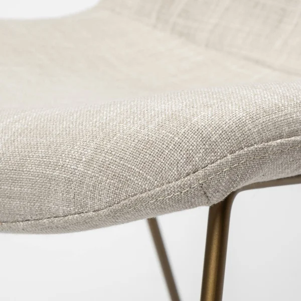 HomeRoots 380431 Cream Fabric Seat with Gold Metal Frame Dining Chair, 33 x 24.3 x 19