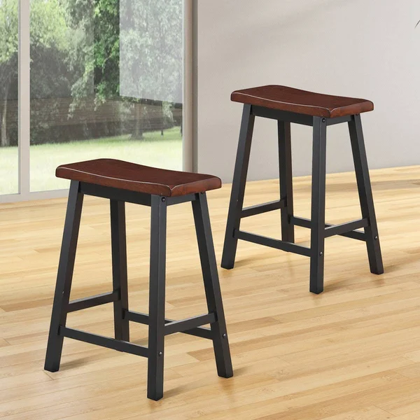 24x22 Height Set of 2 Home Kitchen Dining Room Bar Stools-Coffee - 17.5" x 14" x 24"
