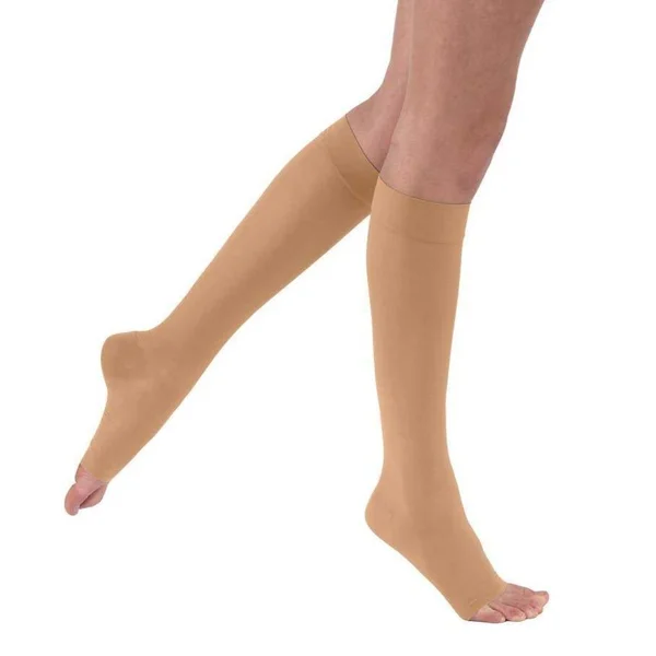 Juzo Soft 20-30 mmHg Open Toe Knee High, V, Short, White