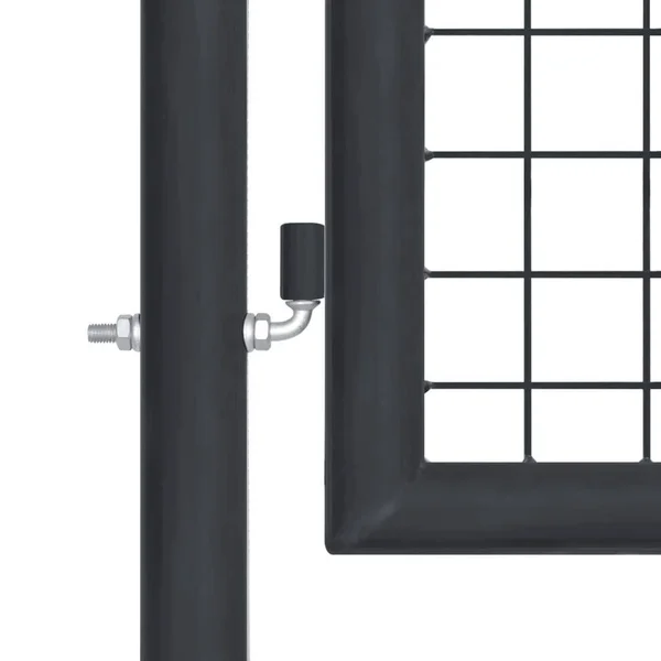 vidaXL Mesh Garden Gate Galvanised Steel 39.4x22x78.7x22 Gray