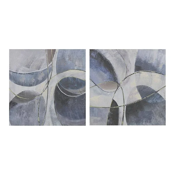 Madison Park Blue Abstract Canvas Wall Art 2-Piece Set