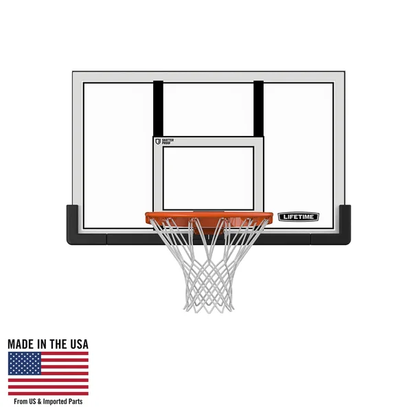 Lifetime 48x22 Shatterproof Backboard and Rim Basketball Combo 73729 - 48 inches x 30 inches x 1 in