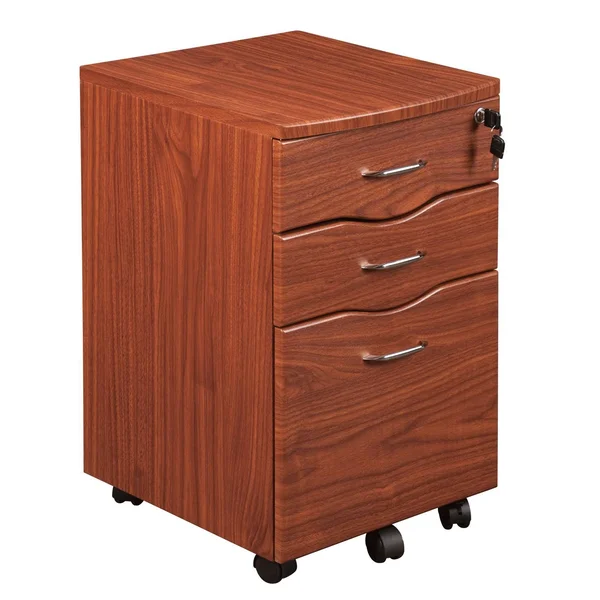 Techni Mobili Rolling Storage and File Cabinet Mahogany