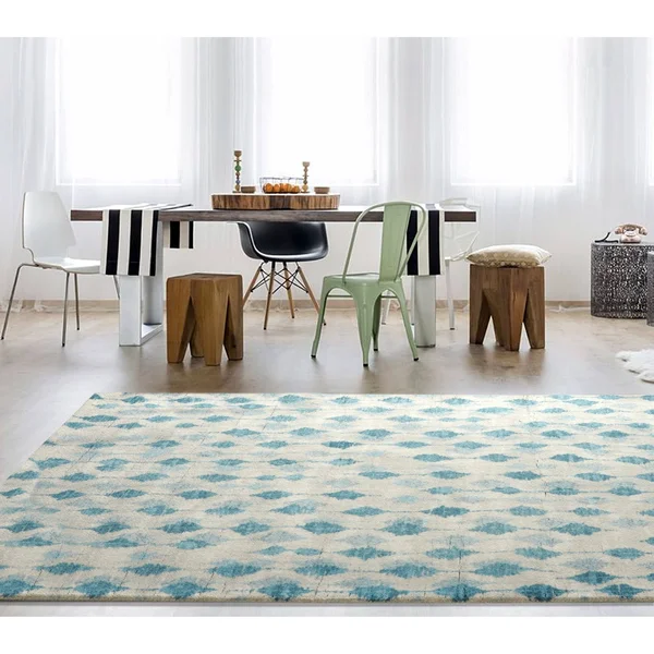 Rugsmith Pendant Blue Contemporary Modern Area Rug, 5&6 inch x 8&6 inch