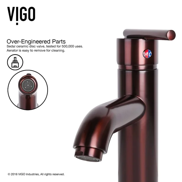 Vigo VG01038RB Setai Single Handle Bathroom Faucet, Oil Rubbed Bronze