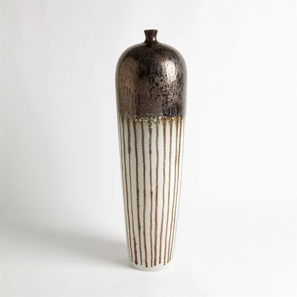 Global Views Reactive Bronze Stripe Vessel - Tall