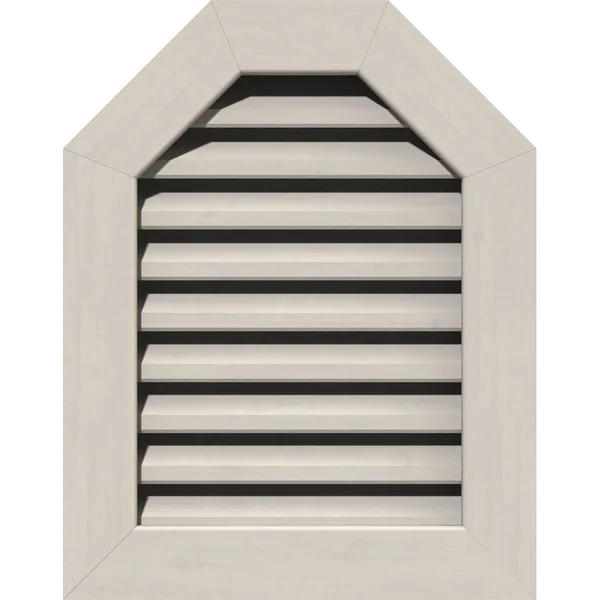Ekena Millwork GVWOT36X3601SFPPI 36x22W x 36x22H Octagonal Top Gable Vent (41x22W x 41x22H Frame Size): Primed, Functional, Smoo