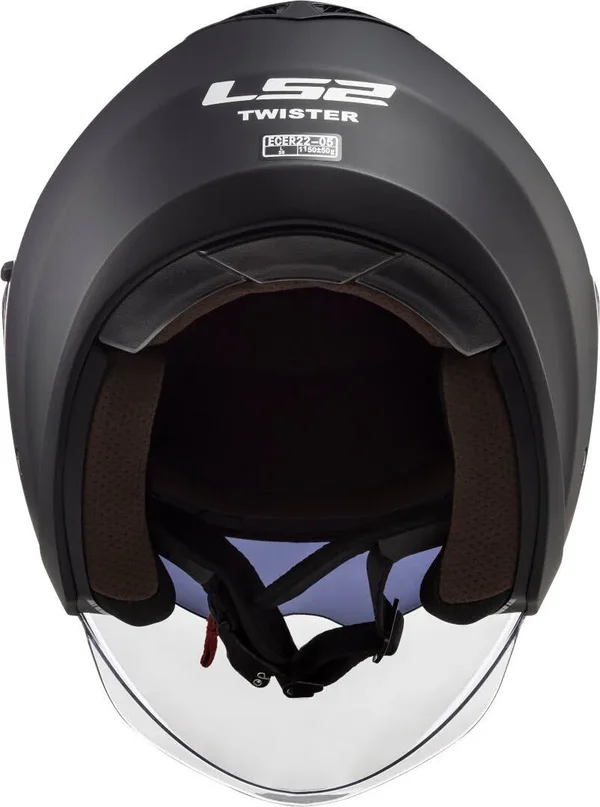 LS2 OF573 Twister II Solid Jet Helmet, Black, Size L