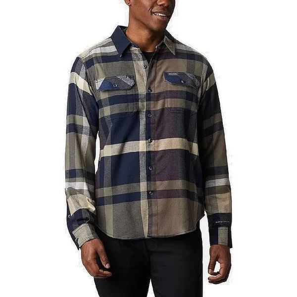 Columbia Men's Flare Gun Stretch Flannel Shirt 1861581 - S, BluePlaid