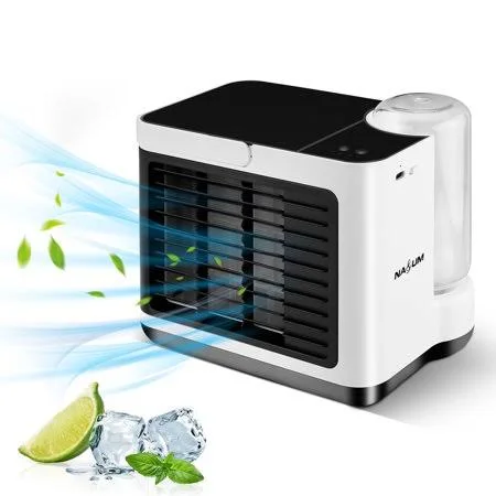 Portable Air Conditioner, Nasum Mini Personal Cooling Fan, Personal Air Cooler Fan Ice Water for Bedroom, White (7.5 inch x 6.3