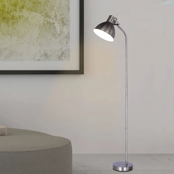 Fangio Lighting 66.5x22 Metal Floor Lamp, Rust Brushed Steel - W-1541