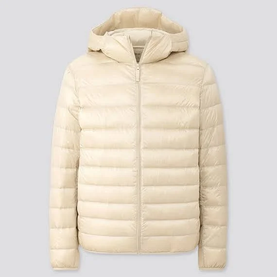 Uniqlo Men's Ultra Light Down Puffer Parka, Off White, XS