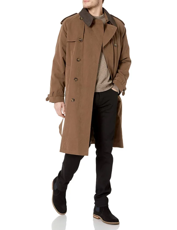 London Fog Men's Iconic Trench Coat, Size: 46 Regular, Beige