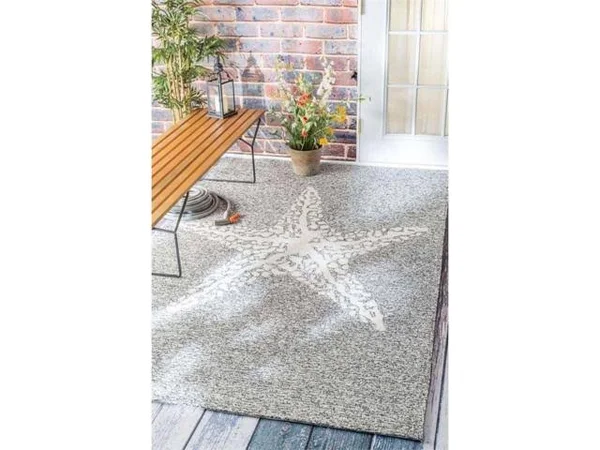 nuLOOM Marine Hand Hooked Indoor/Outdoor Area Rug, 5& x 8&, Grey