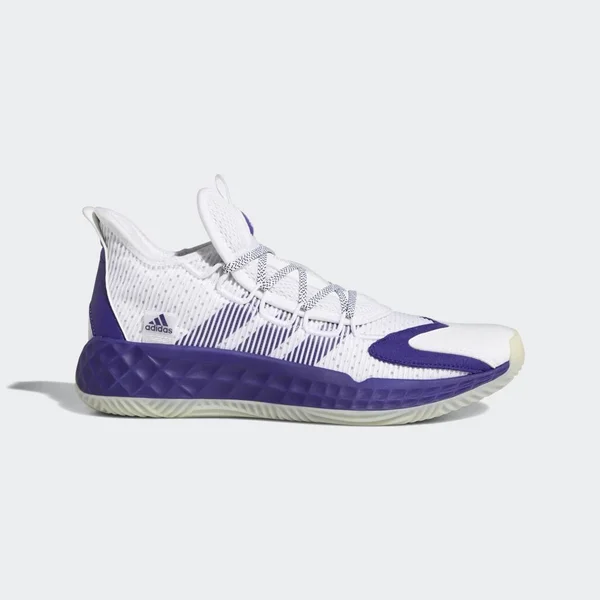 Adidas Pro Boost Low Shoes - Unisex - Cloud White - Team Colleg Purple, Chalk White - M 19, W 20