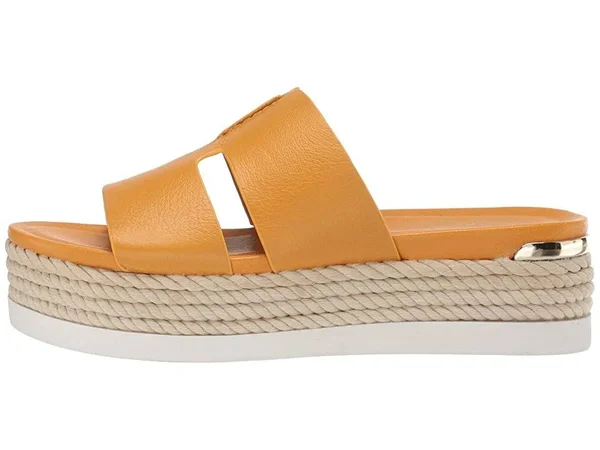 Franco Sarto Women's Kenny Platform Slide - Goldenrod Bazini Leather