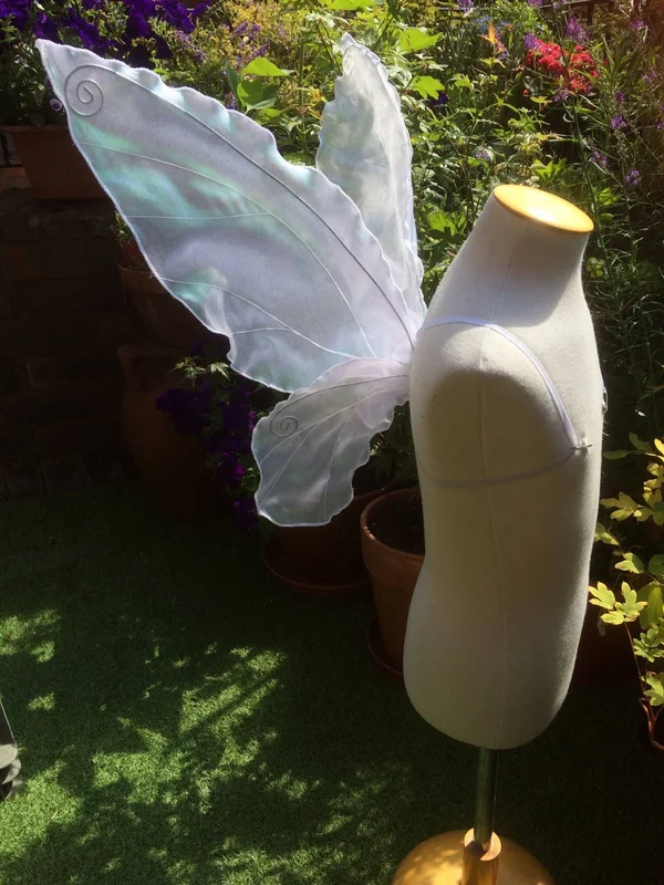 Fairy Wings, Tinkerbell Style, White, Iridescent, Small, Children Size