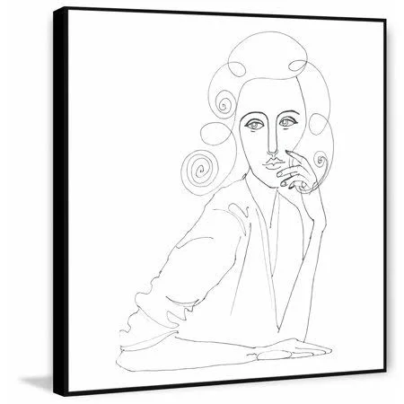 Marmont Hill Inc 'Lady Sketch' Floater Framed Painting Print on Canvas - 20 x 20