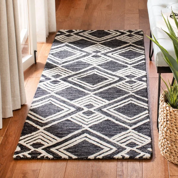 Safavieh Micro-Loop MLP154H 8&0x22 x 10&0x22 Charcoal, Ivory Area Rug