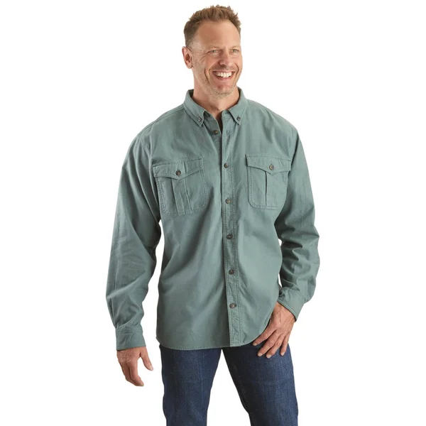 Guide Gear Men's Cotton Chamois Shirt - Male, L Tall, Pine