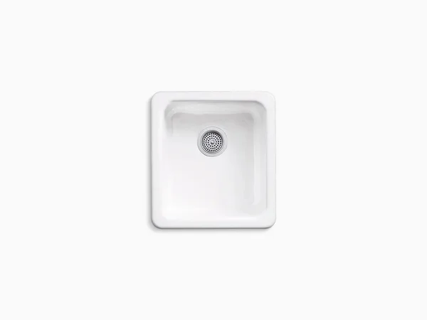 KOHLER K-6584-95 Iron/Tones 17 In. x 18-3/4 In. Top-Mount/Undermount Single Bowl Kitchen Sink - Ice Grey