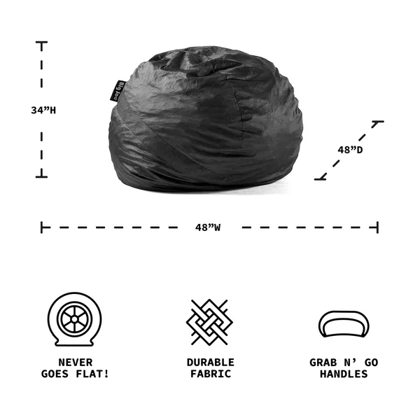 Big Joe Large Fuf - Bean Bag Chair, Black