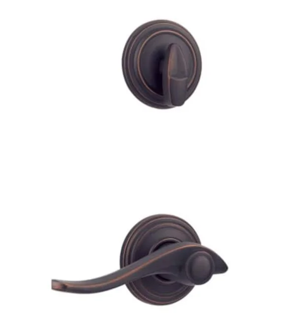 Kwikset, 966 Single Cylinder Interior Trim Pack, Avalon Lever, Left Hand, Iron Black, 966AVLLH514