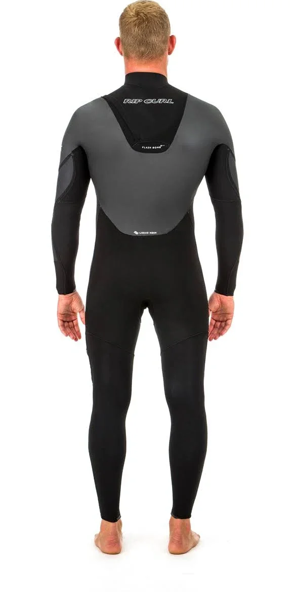 Rip Curl Mens Flashbomb Heatseeker 3/2mm Zip Free Wetsuit Black 2020