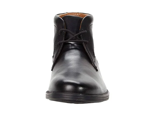 Clarks Whiddon Mid Mens Leather Waterproof Chukka Boots, Black