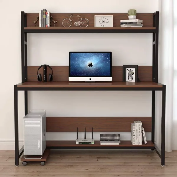 ESF307 55 inch Computer Gaming Desk with Hutch United States, White