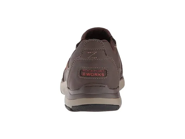 Rockport Works RK6675 Kingstin Work Slip on Oxford, Steel Toe, Men's Sz 7 W Wide, Dark Brown