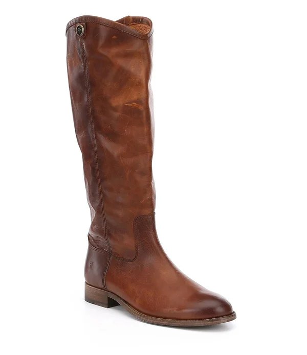 Frye Melissa Button 2 Wide Calf in Cognac - Women's Size 6.5