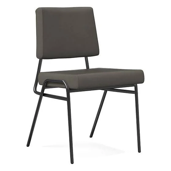Wire Frame Dining Chair - Vegan Leather, Cinder, Antique Bronze